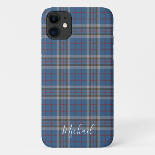 Tartan Clan Thompson Pset Blue Gray Personalized Case-Mate iPhone Case (Achterkant)