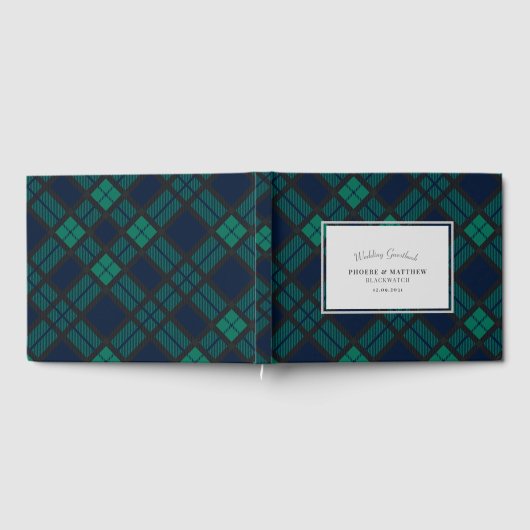 Tartan Clan Zwart Horloge Trouwen Gastenboek (Volledig)