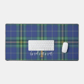Tartan Classique Bleu Monogramme Plaid Rustique (Clavier et souris)