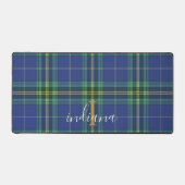 Tartan Classique Bleu Monogramme Plaid Rustique (Recto)