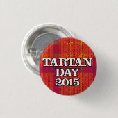 Tartan Dag 2015 miniknop Ronde Button 3,2 Cm (Voorkant /achterkant)