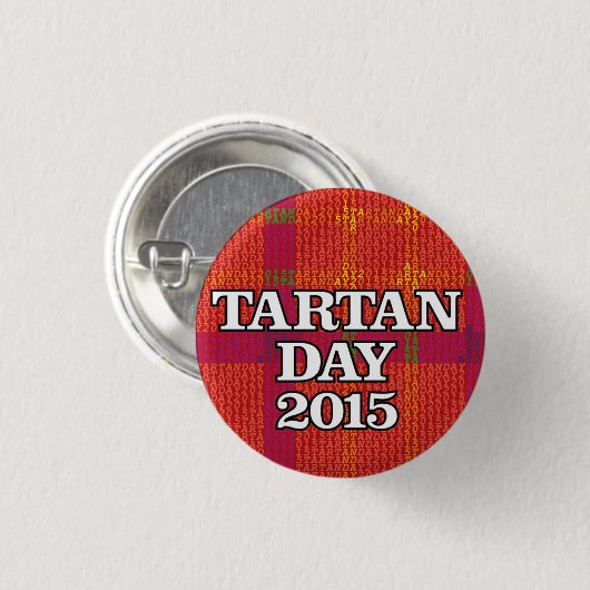 Tartan Dag 2015 miniknop Ronde Button 3,2 Cm (Voorkant /achterkant)