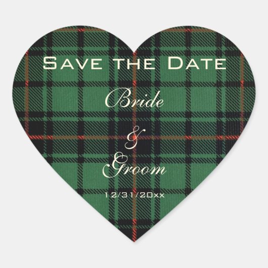 Tartan, Davidson Modern Pattern Wedding Hart Sticker (Voorkant)