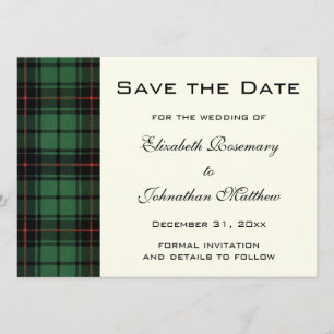  Tartan, Davidson Modern Pattern Wedding Save The Date