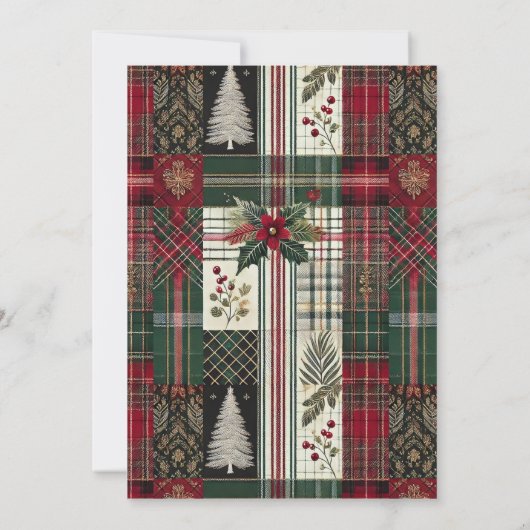 Tartan de Noël moderne Plaid Invitation (Dos)