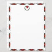 Tartan de Noël Plaid Wreath Bow Papier fixe (Devant / Derrière)