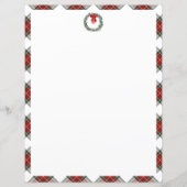 Tartan de Noël Plaid Wreath Bow Papier fixe (Devant)
