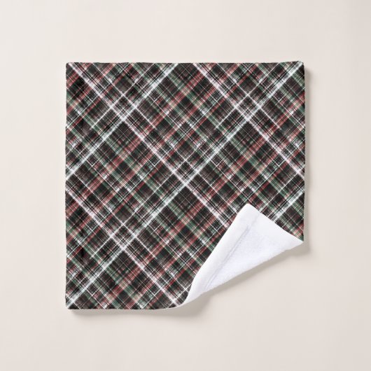 Tartan de Noël texturé. Ensemble de serviettes de  (Gant de toilette)