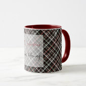 Tartan de Noël texturé. Mug (Devant droit)