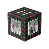 Tartan de vacances Monogramme Photo Cube (Angle devant)