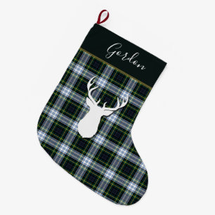 Tartan Deer Pset Clan Gordon Deer Custom Grote Kerstsok