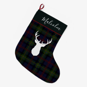 Tartan Deer Pset Clan Malcolm Deer Custom Grote Kerstsok