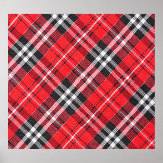 Tartan doekpatroon Top Uitzicht Poster
