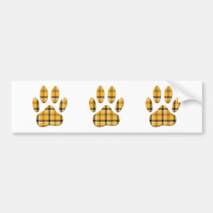 Tartan Dog Paw Print Bumpersticker