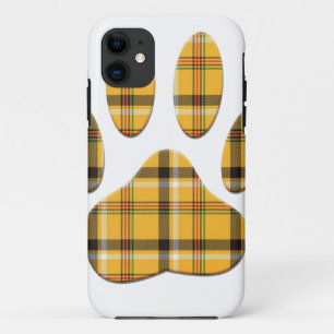 Tartan Dog Paw Print iPhone 11 Hoesje