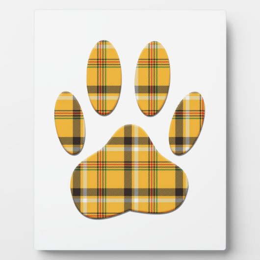 Tartan Dog Paw Print Fotoplaat (Voorkant)
