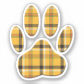 Tartan Dog Paw Print Sticker (Voorkant)