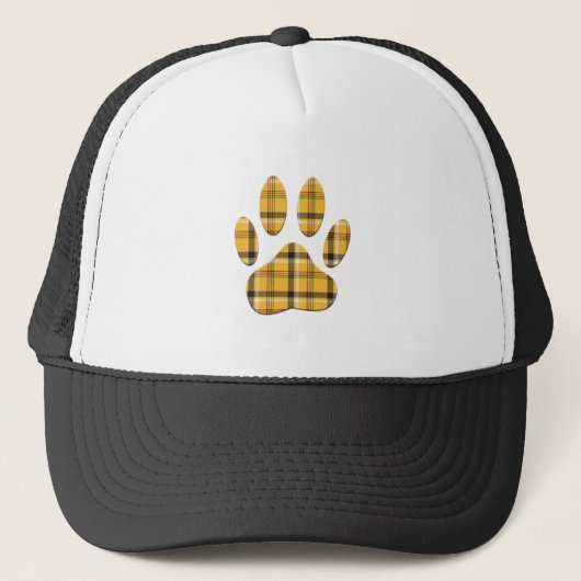 Tartan Dog Paw Print Trucker Pet (Voorkant)