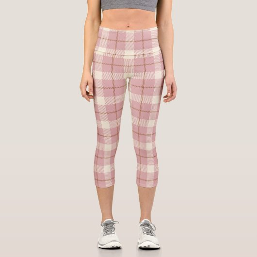 Tartan écossais Plaid femmes Yoga Capri Leggings (Recto)