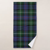 Tartan écossais violet et vert Rustique (Serviette de bain)