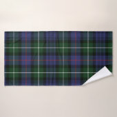 Tartan écossais violet et vert Rustique (Serviette de bain)