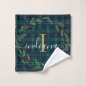 Tartan en couronne de monogramme rustique plaqué (Gant de toilette)