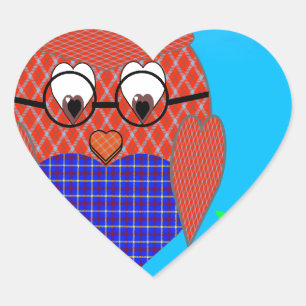 Tartan en harten Owl Hart Sticker