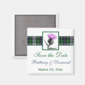 Tartan en Thistle Bruiloft Save the Date Magnet Magneet (Voorkant / Achterkant)