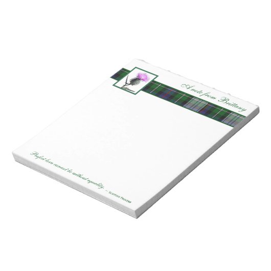 Tartan en Thistle Notitieblok met Scottish Proverb (Gedraaid)