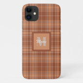 Tartan - étui téléphonique Brown et en terre cuite (Dos)