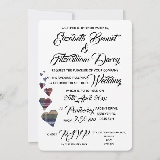 Tartan Evening Invitation Kaart (Achterkant)