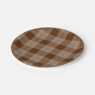 Tartan Fabric 7-inch Bord rond papier