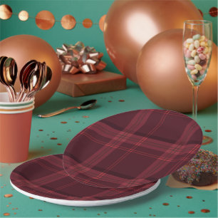 Tartan Fabric 9" Rond papier Bord