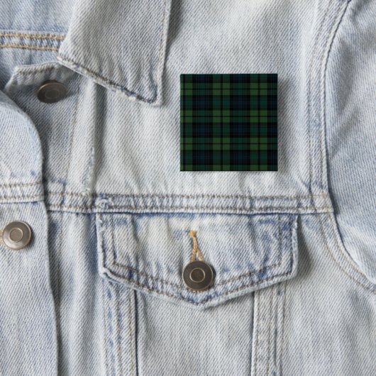Tartan Fabric Square Button (In situ)