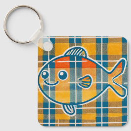 Tartan fish keyring sleutelhanger