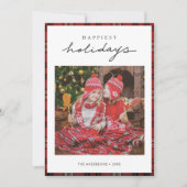 Tartan Frontière / Retour Joyeux Carte photo de va (Devant)