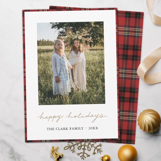 Tartan Frontière / Retour Joyeux Carte photo de va