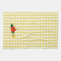 Tartan geel eenvoudige wilde bloemenpatroon