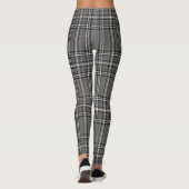 Tartan, geplakt - Stof grijs patroon Leggings (Achterkant)