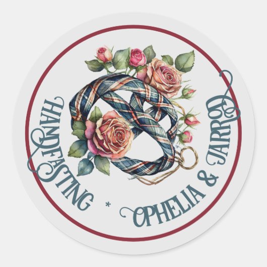 TARTAN HANDFASTING STICKERS VOOR FAVORIETE ENVELOP (Voorkant)