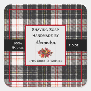 Tartan Handgemaakte Shave Zeep Product Label