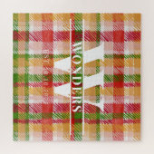 Tartan harde ruit aangepaste monogram legpuzzel (Horizontaal)