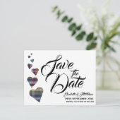 Tartan Hartelijk opslaan Datum Briefkaart (Staand voorkant)