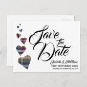 Tartan Hartelijk opslaan Datum Briefkaart (Voorkant / Achterkant)