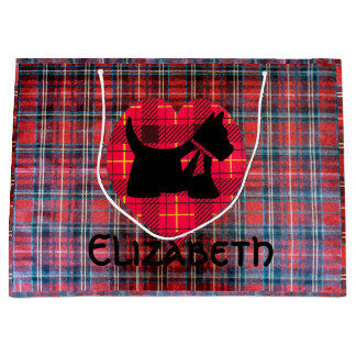 Tartan Heart Scotty Large Gift Bag Groot Cadeauzakje