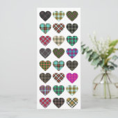 Tartan Heart Wedding Invite Kaart (Staand voorkant)