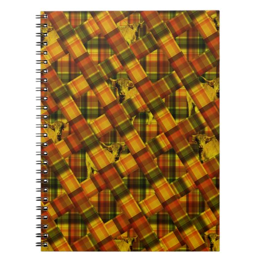 Tartan Highland Koe Design Notitieboek (Voorkant)
