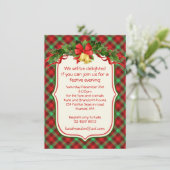 Tartan holly sells fête de Noël Invitation (Debout devant)