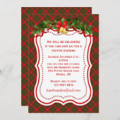 Tartan holly sells fête de Noël Invitation (Devant / Derrière)