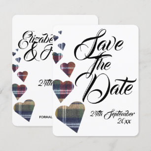 Tartan Huwelijk Save The Date Kaart
